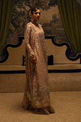 Stitched Festive Embroidered Organza Shirt + Plazo + Dupatta