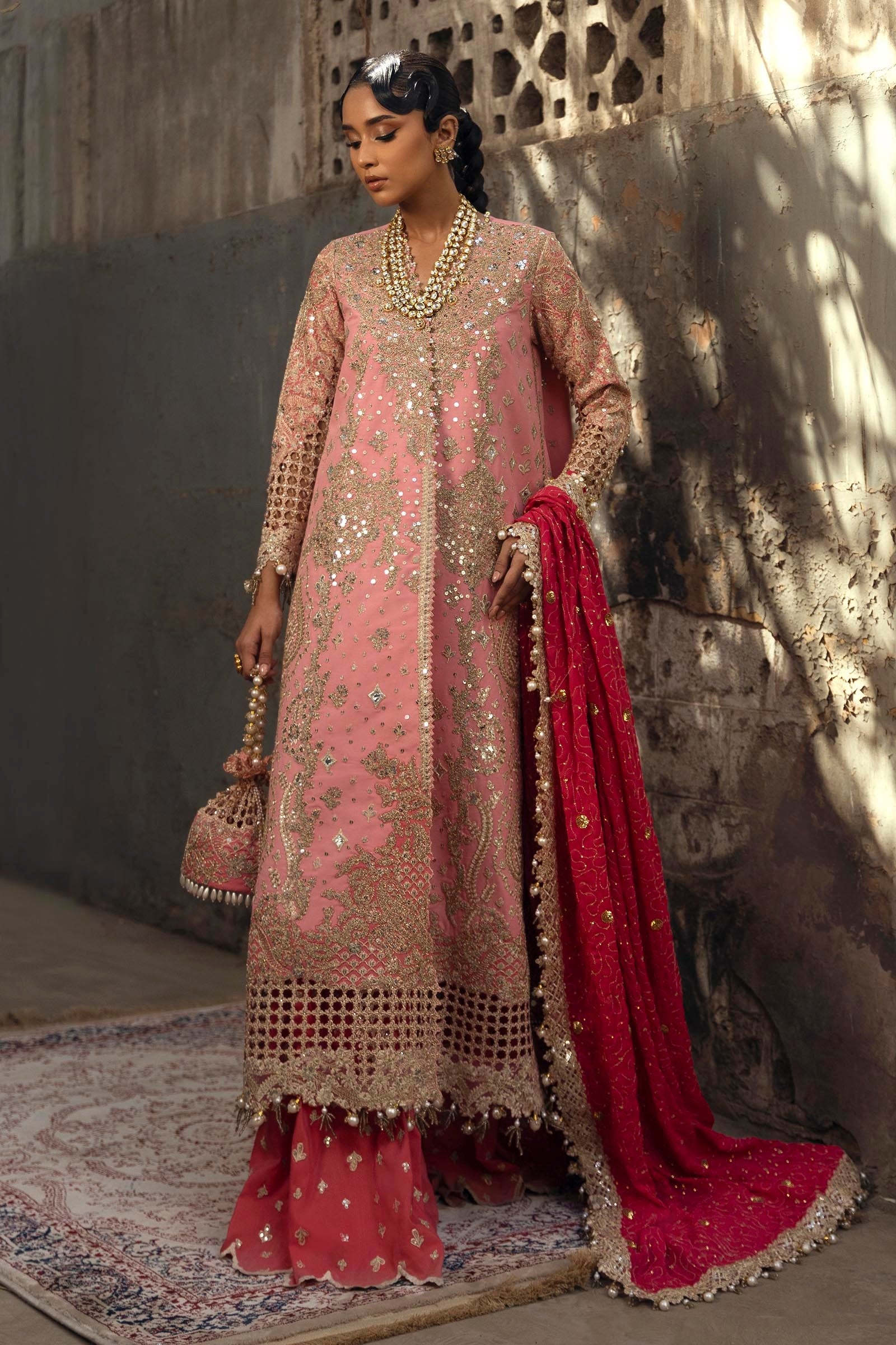 Unstitched Raw Silk 3 Piece Suit Main image