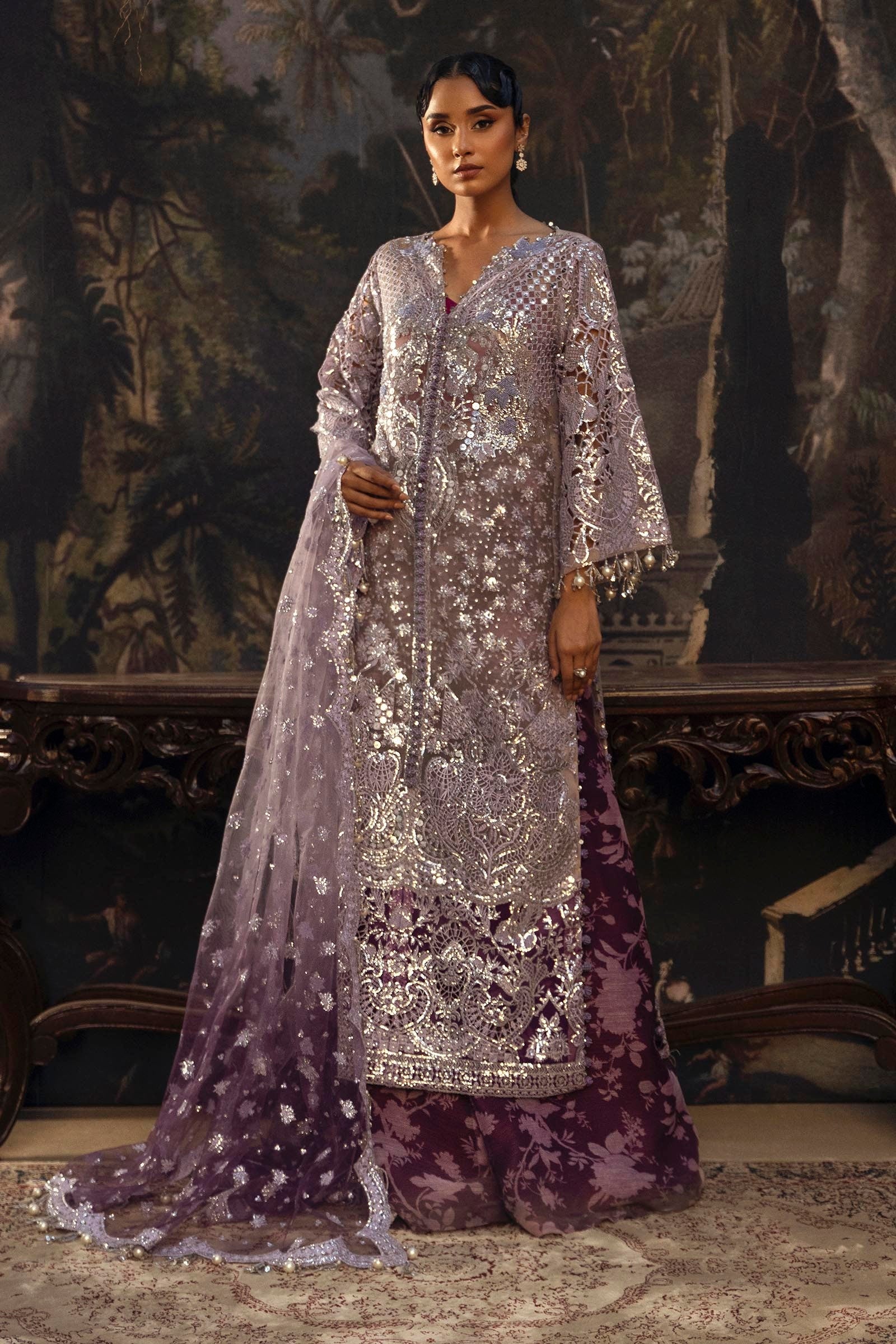 Unstitched Organza 3 Piece Suit Main image