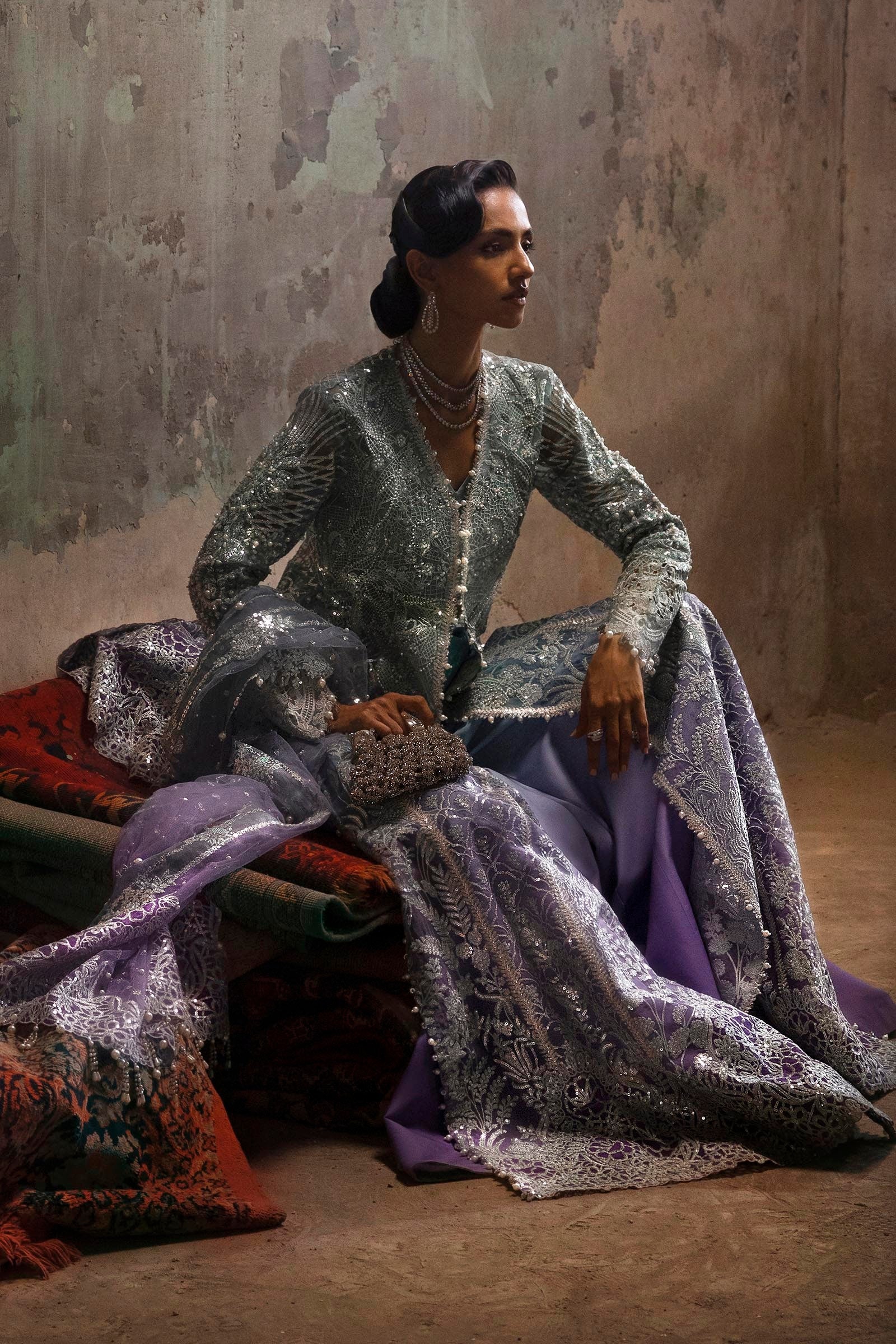 Stitched Embroidered Suit Secondary image
