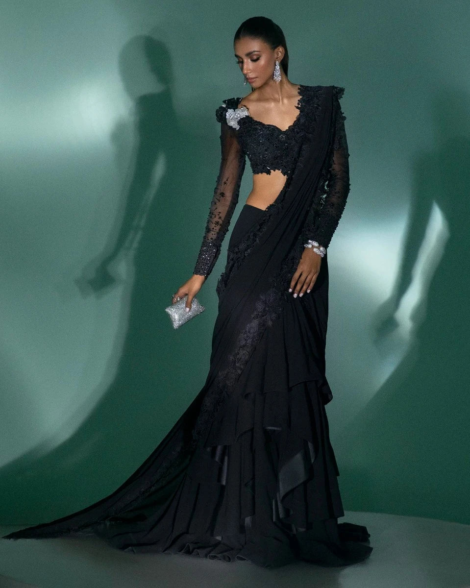 Black & Black Saree (P-278)