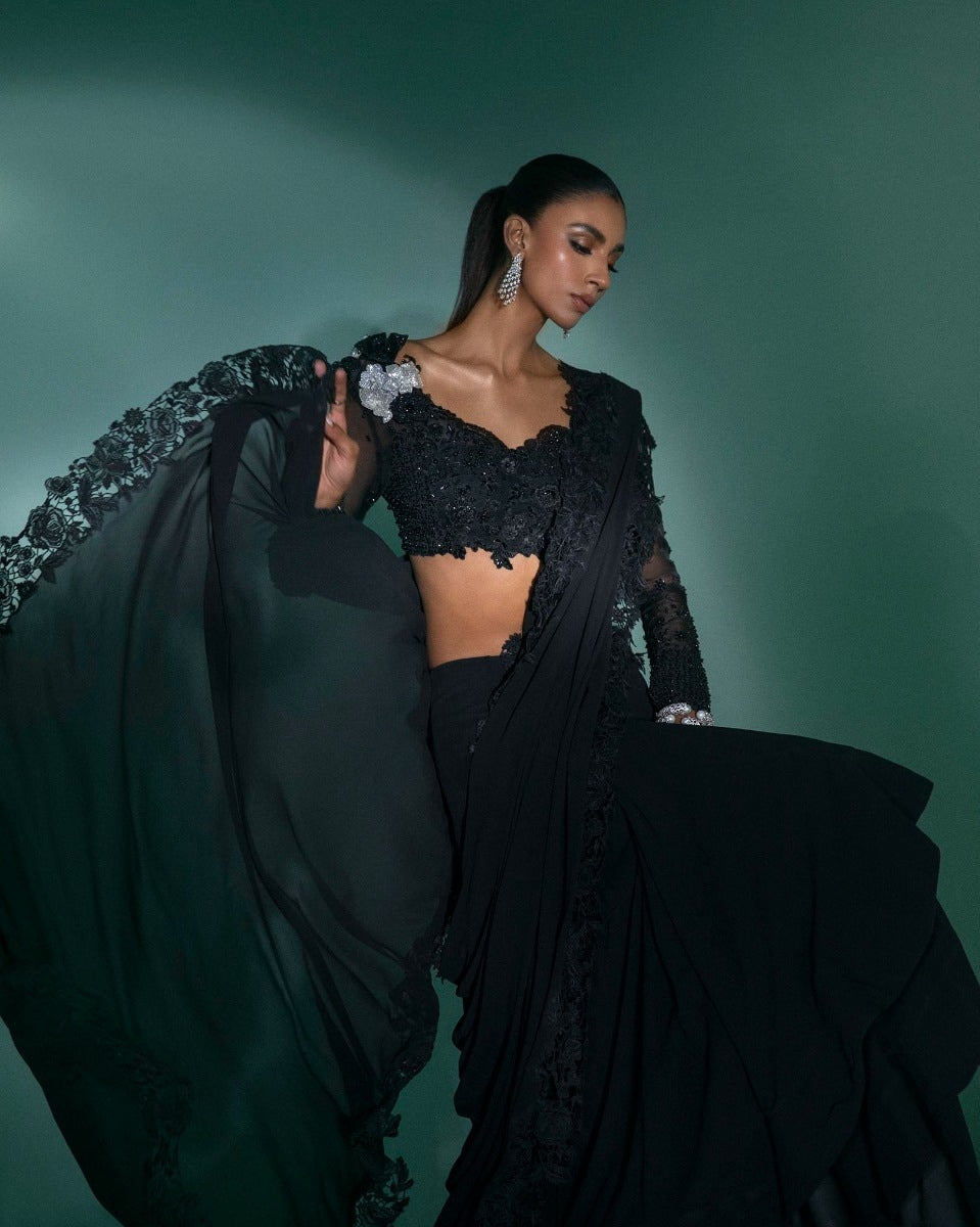 Black & Black Saree (P-278)