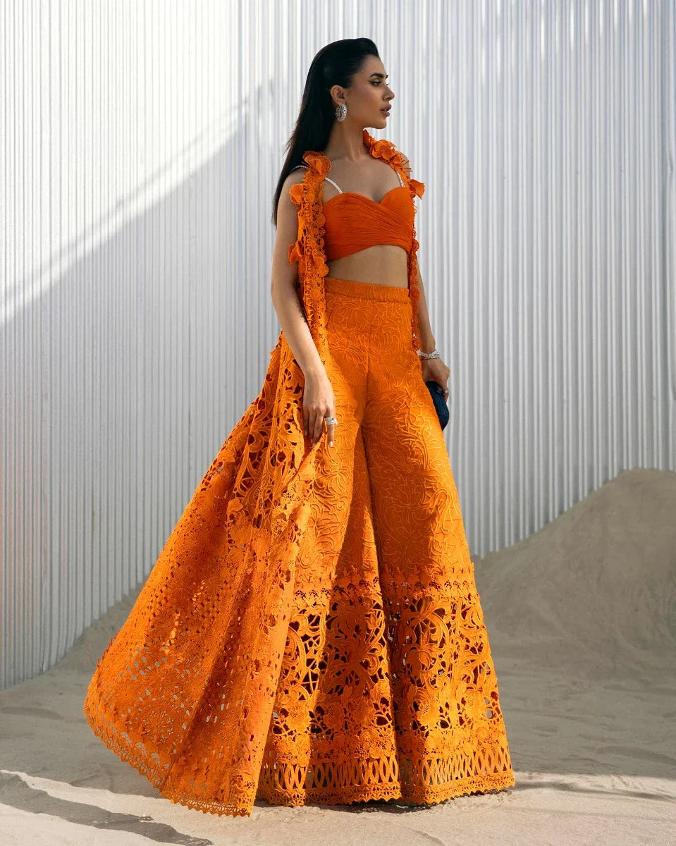 Orange Cut Work (P-290)
