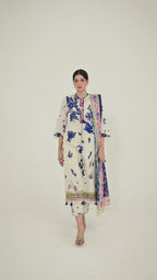Unstitched Embroidered 3 Piece Muzlin Suit