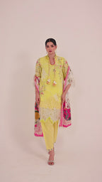 Unstitched Embroidered 3 Piece Muzlin Suit