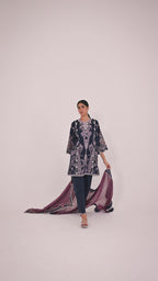 Unstitched Embroidered 3 Piece Muzlin Suit