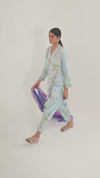 Unstitched Embroidered 3 Piece Muzlin Suit