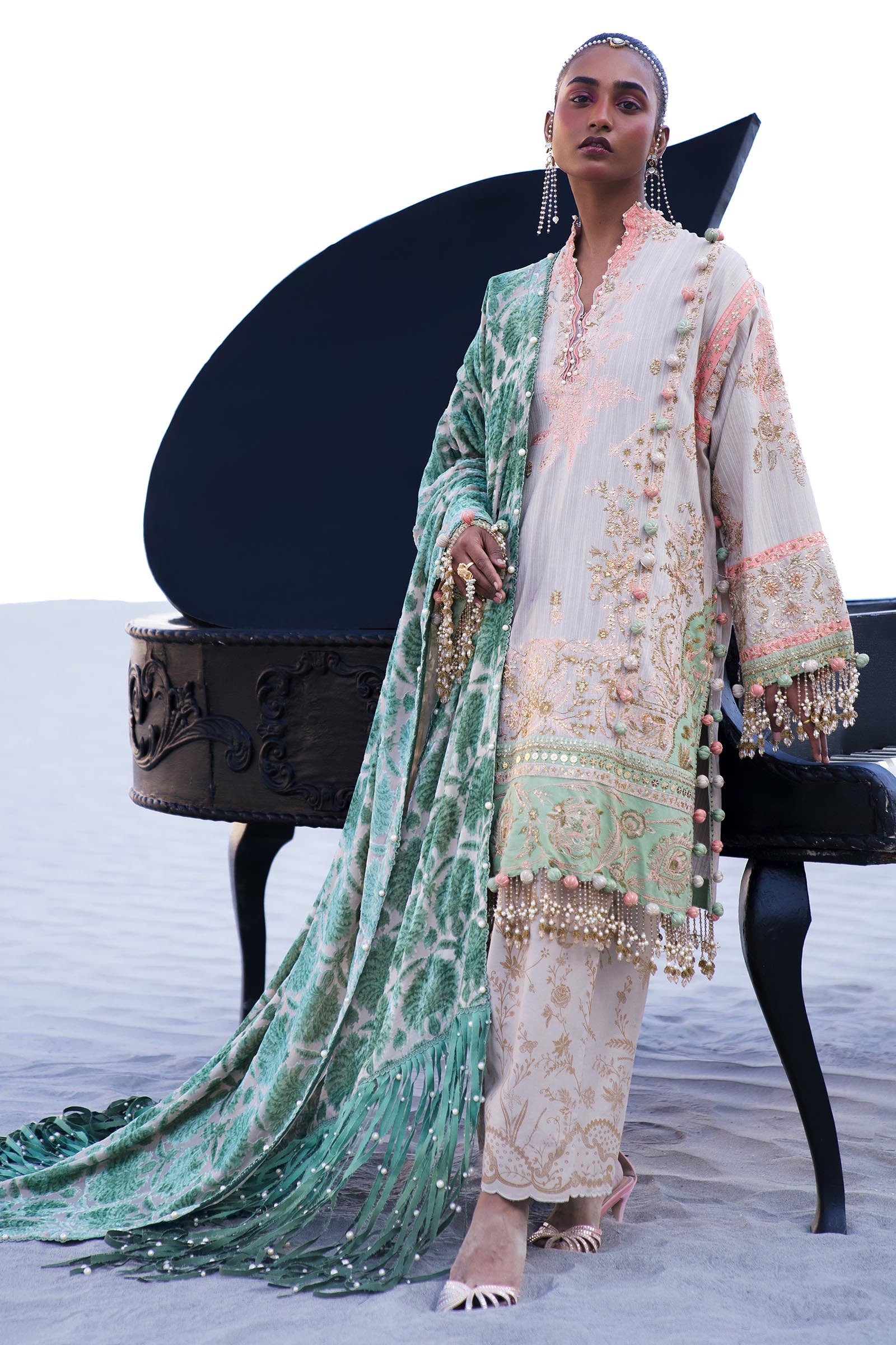 Unstitched Slub 3 Piece Suit