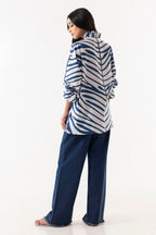 Stitched White & Blue Shirt
