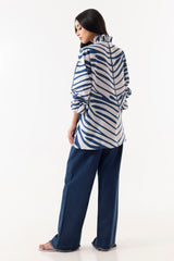 Stitched White & Blue Shirt