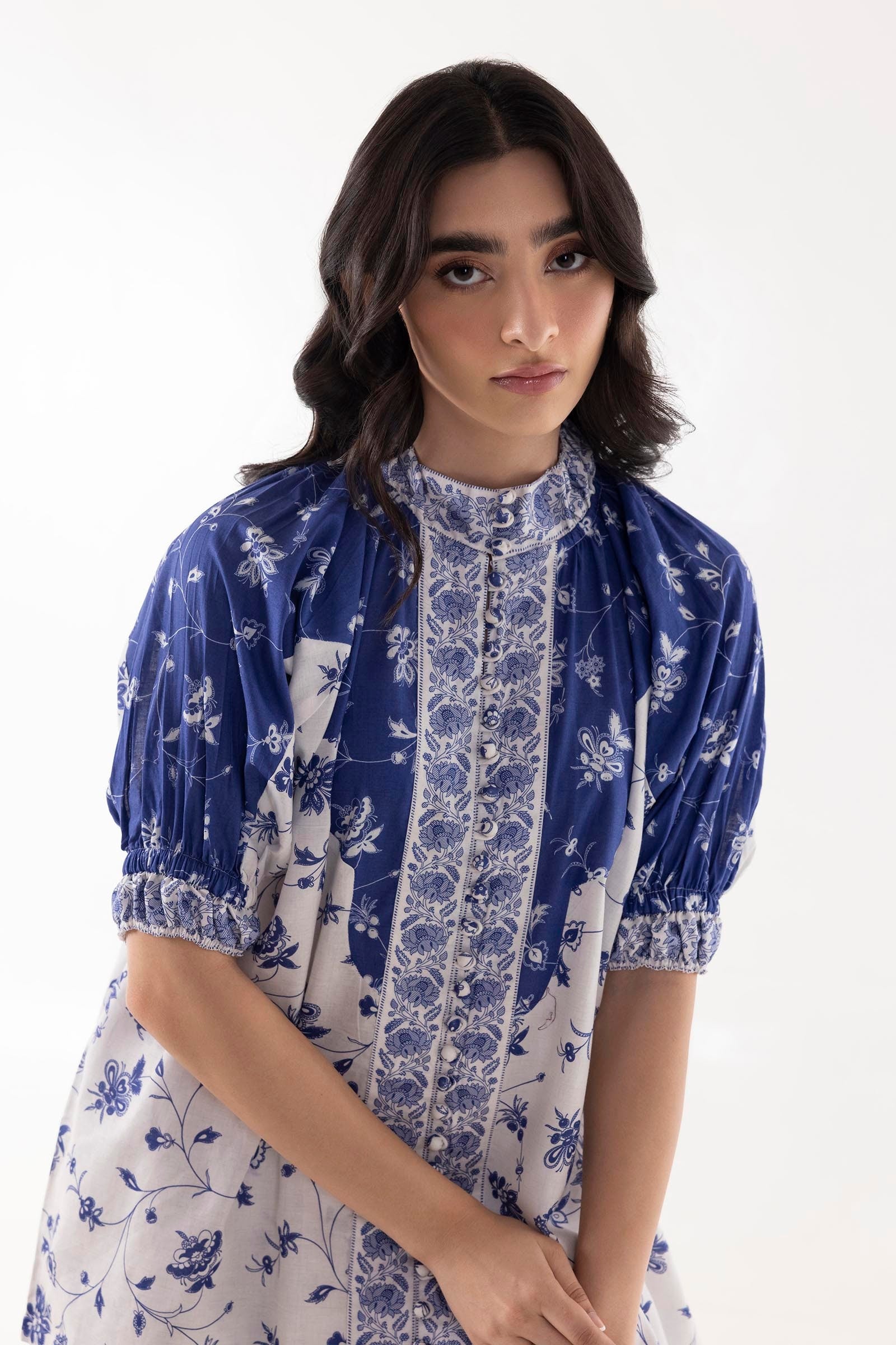 Stitched White & Blue Co-ord Set Secondary image
