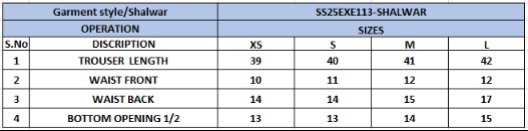 Size Chart