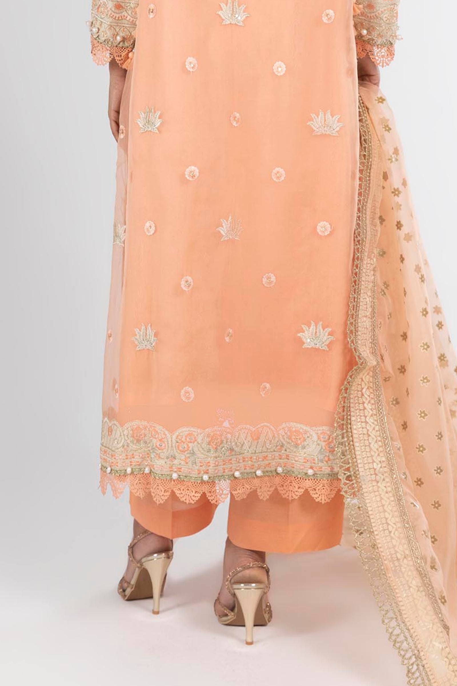Stitched Peach Culotte Secondary image