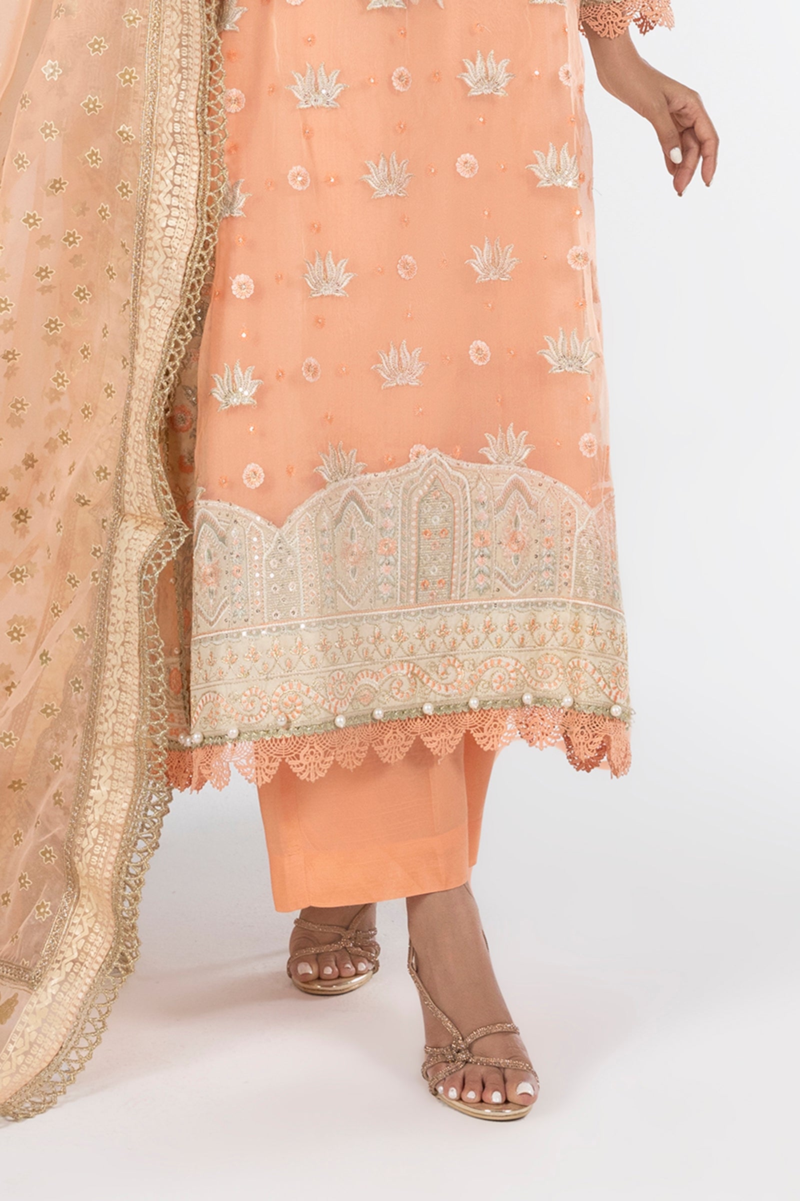 Stitched Peach Culotte Main image
