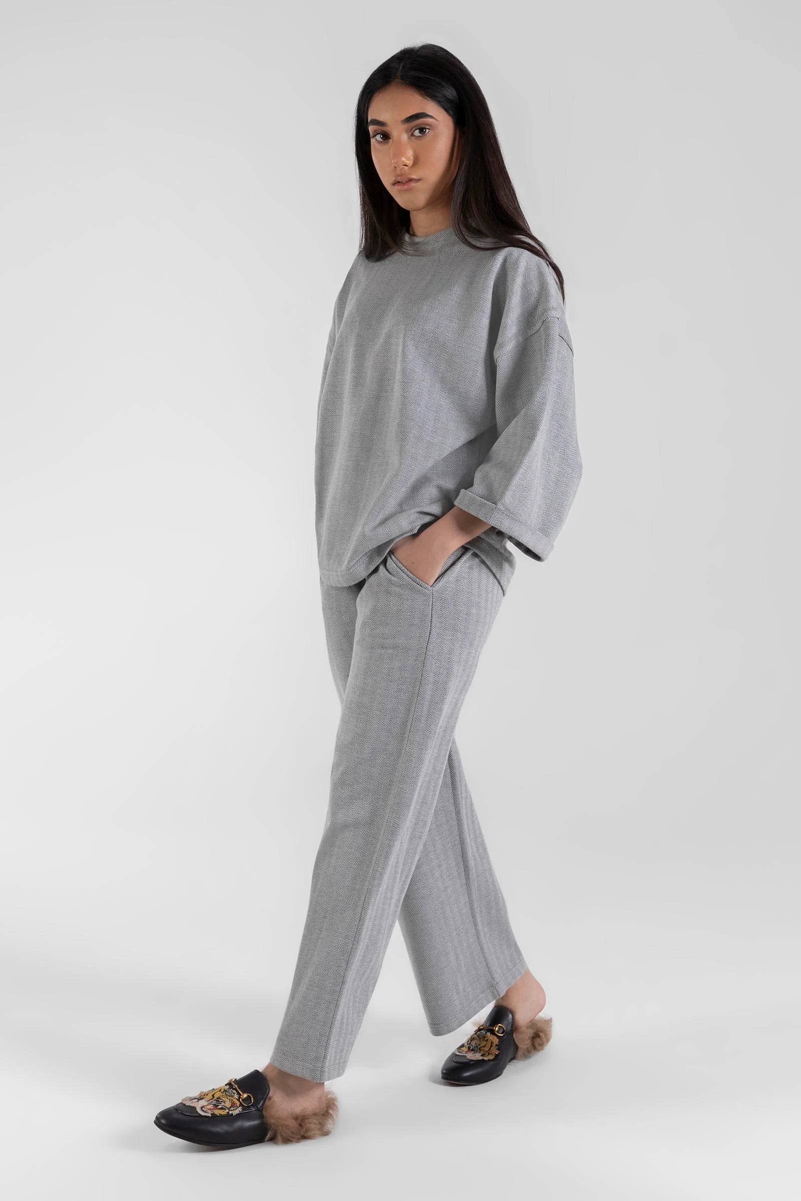 Stitched Grey Top+Trouser Main image
