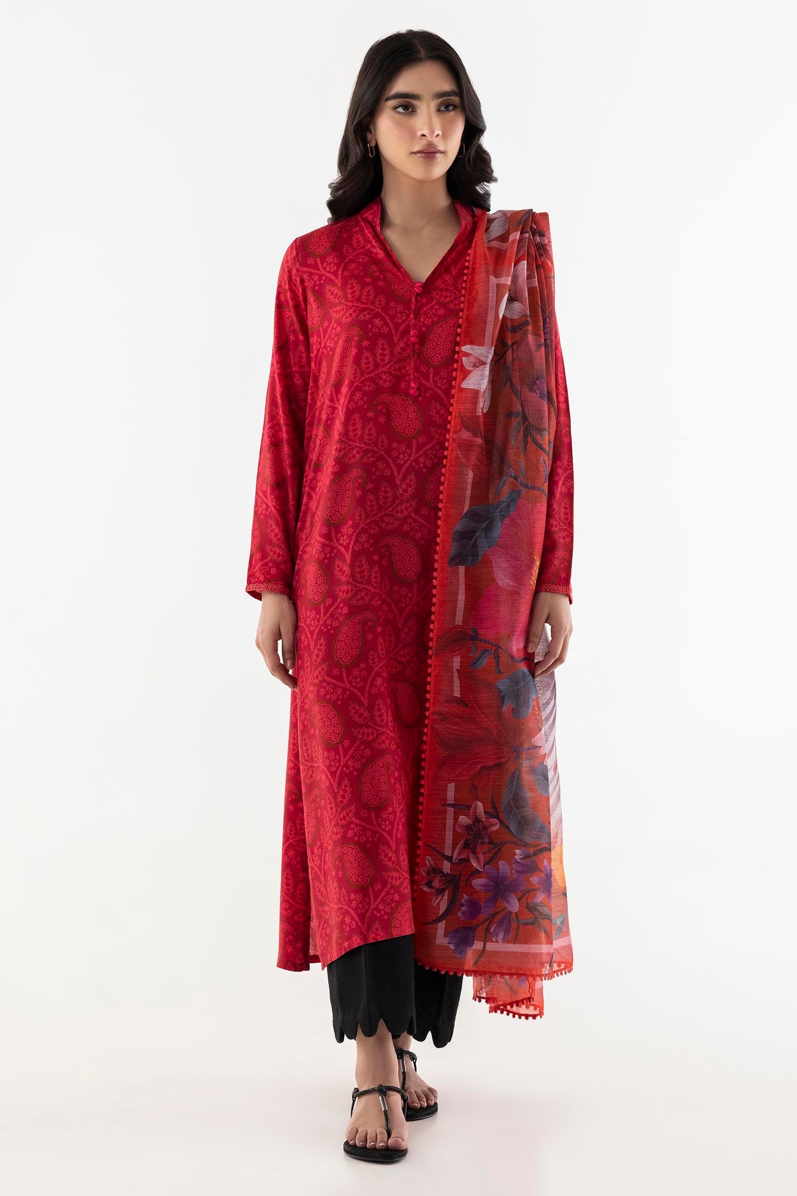 Stitched Linen Printed Shirt Main image