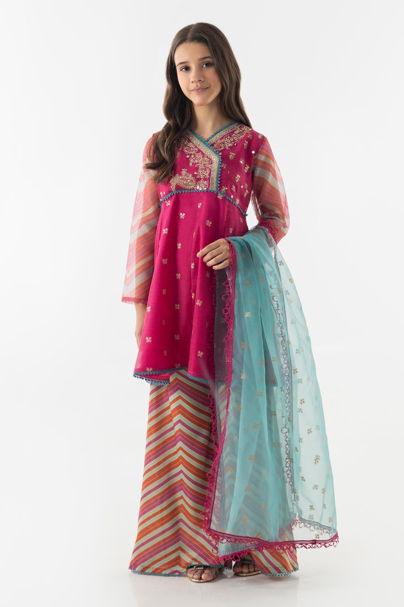 Stitched Kids Embroidered Cotton Suit Main image