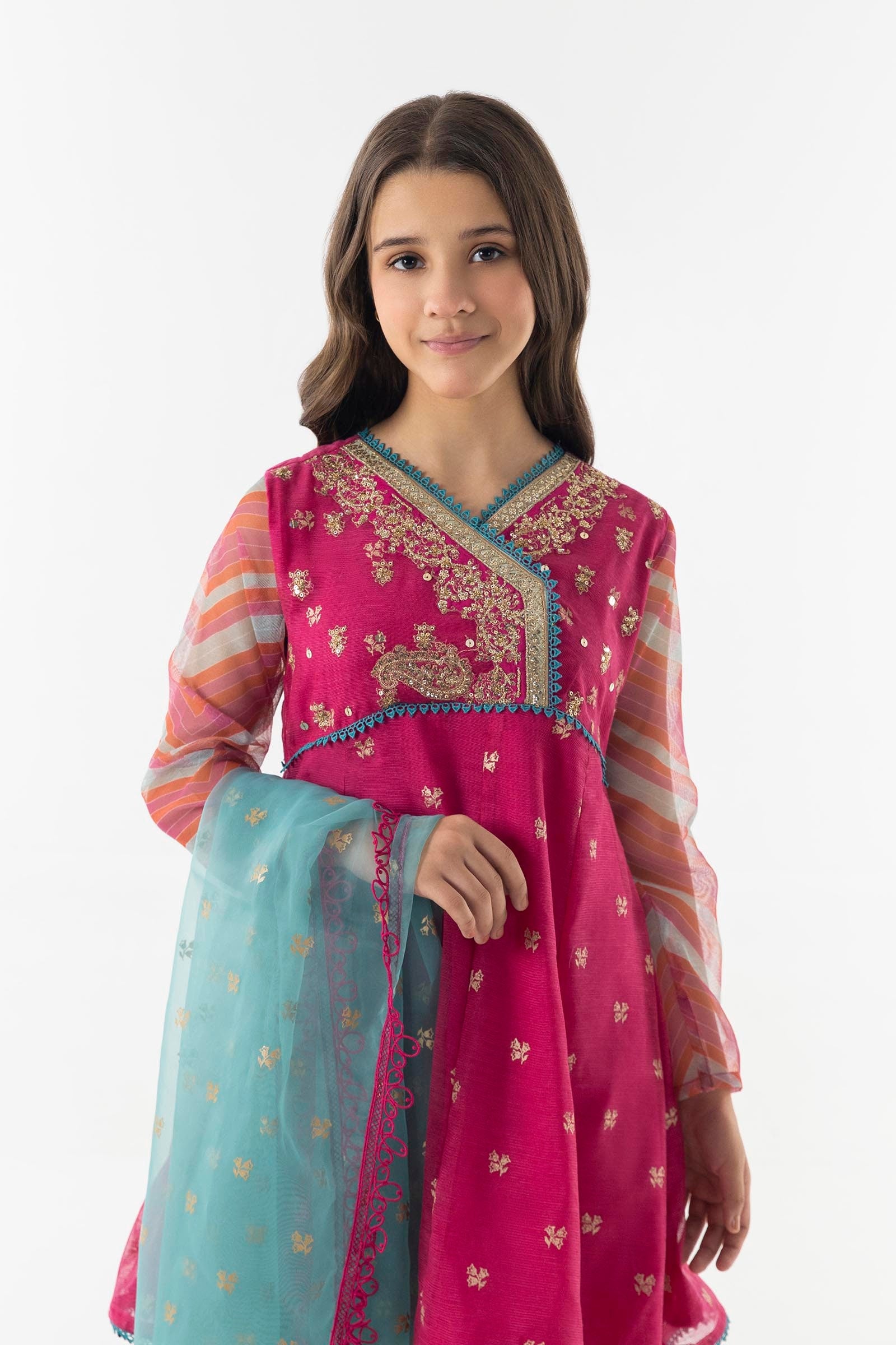 Stitched Kids Embroidered Cotton Suit Secondary image