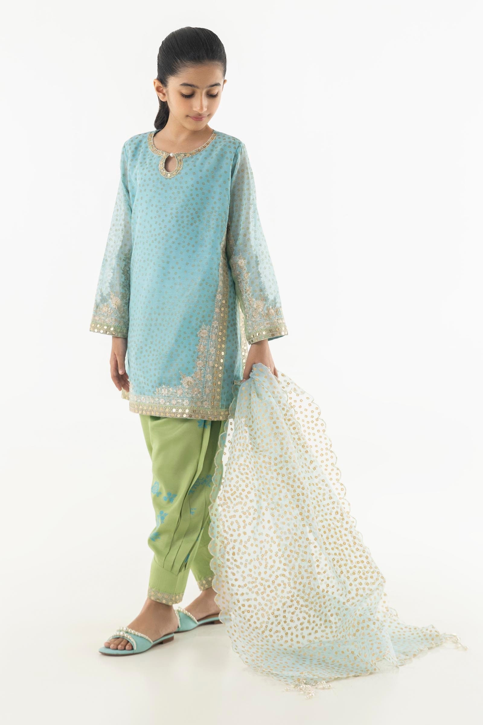 Stitched Kids Embroidered Cotton Suit Main image