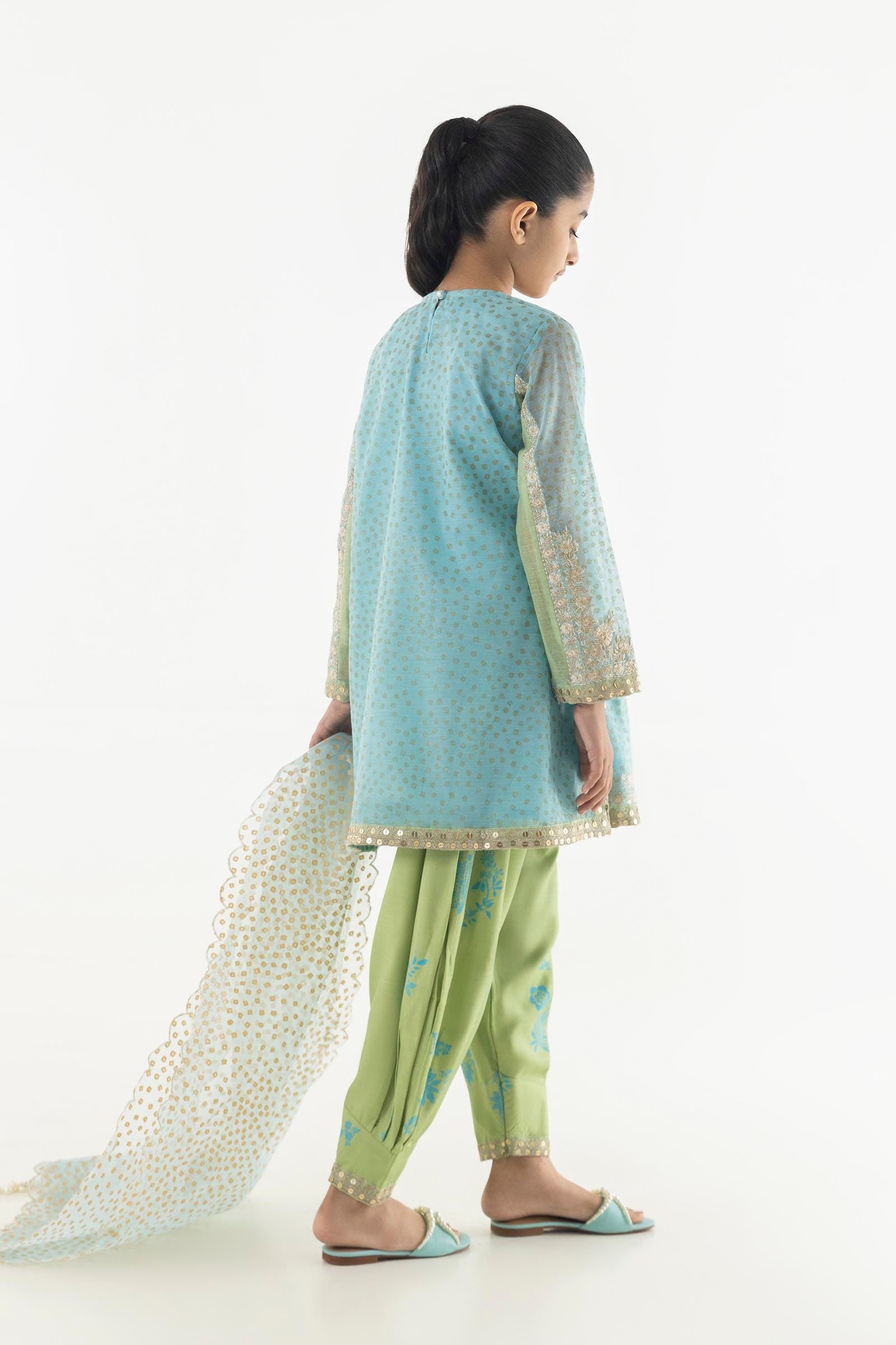 Stitched Kids Embroidered Cotton Suit Secondary image