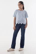 Stitched Dyed Kids Poplin Top