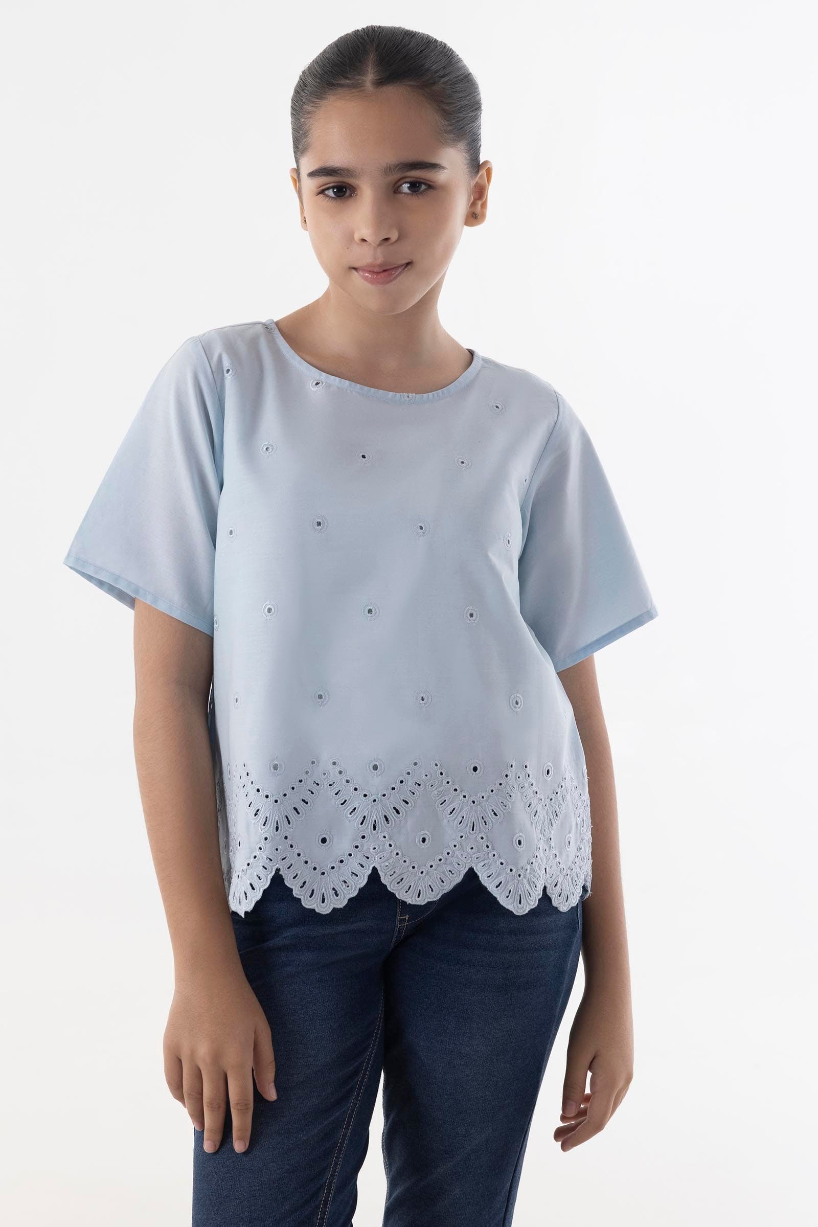 Stitched Dyed Kids Poplin Top Main image