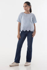Stitched Dyed Kids Poplin Top