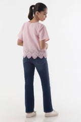 Stitched Dyed Kids Poplin Top