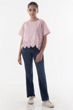 Stitched Dyed Kids Poplin Top