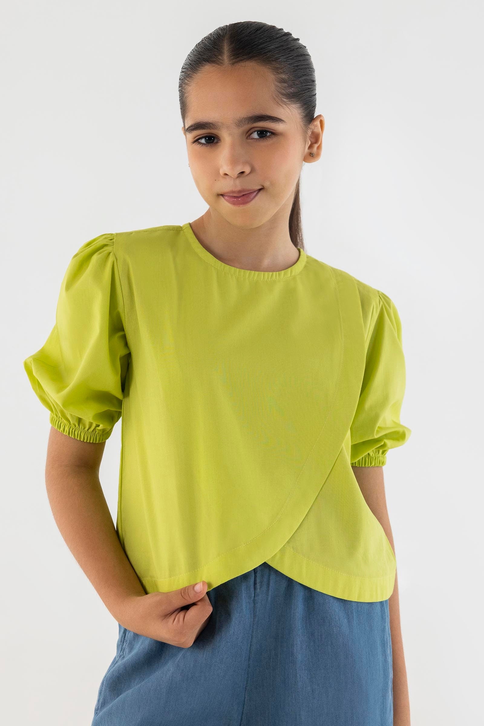 Stitched Kids Dyed Poplin Top Main image