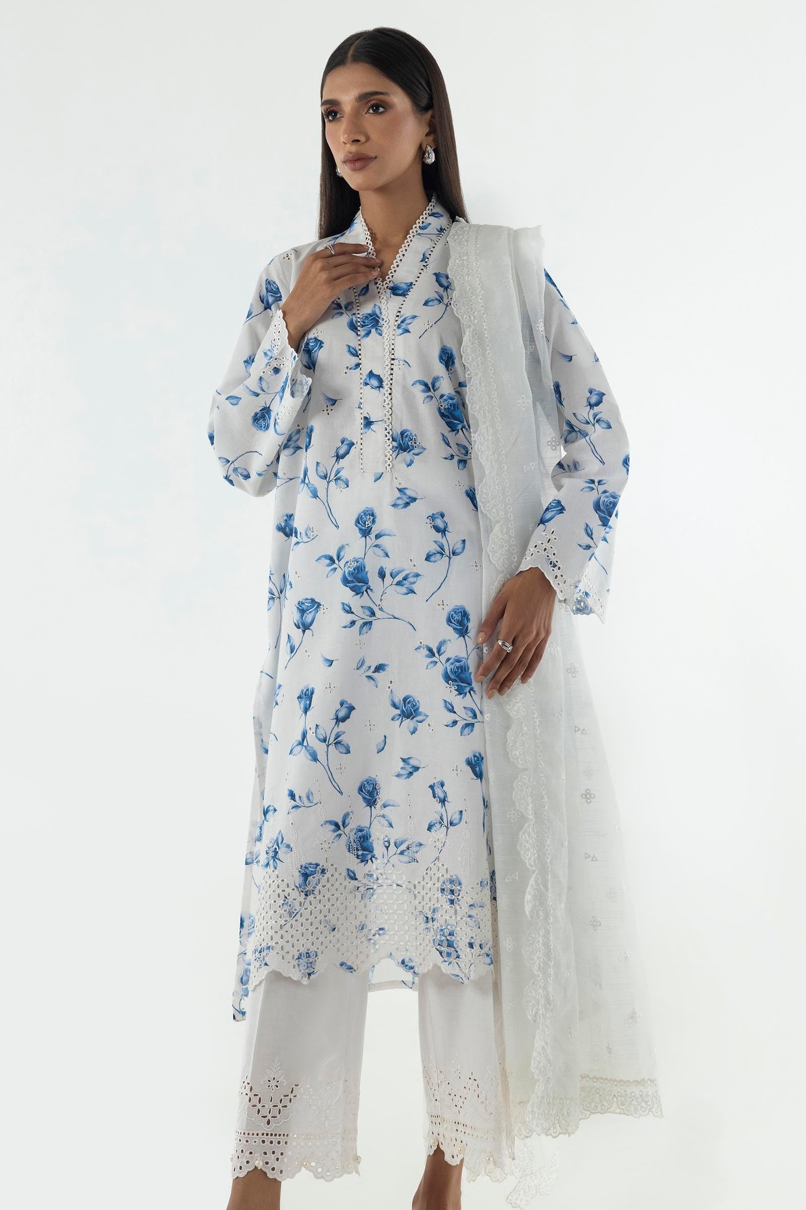 Stitched Lawn Embroidered Shirt Secondary image