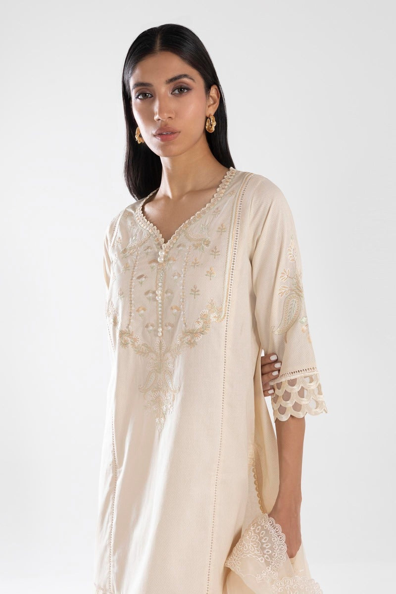 Stitched Embroidered Lawn Shirt Secondary image