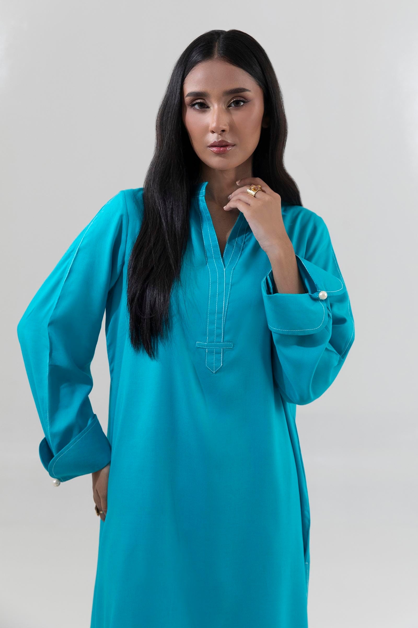 Stitched Blue Bird Basic Shirt + Culotte Secondary image