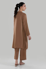 Stitched Brown Printed Shirt