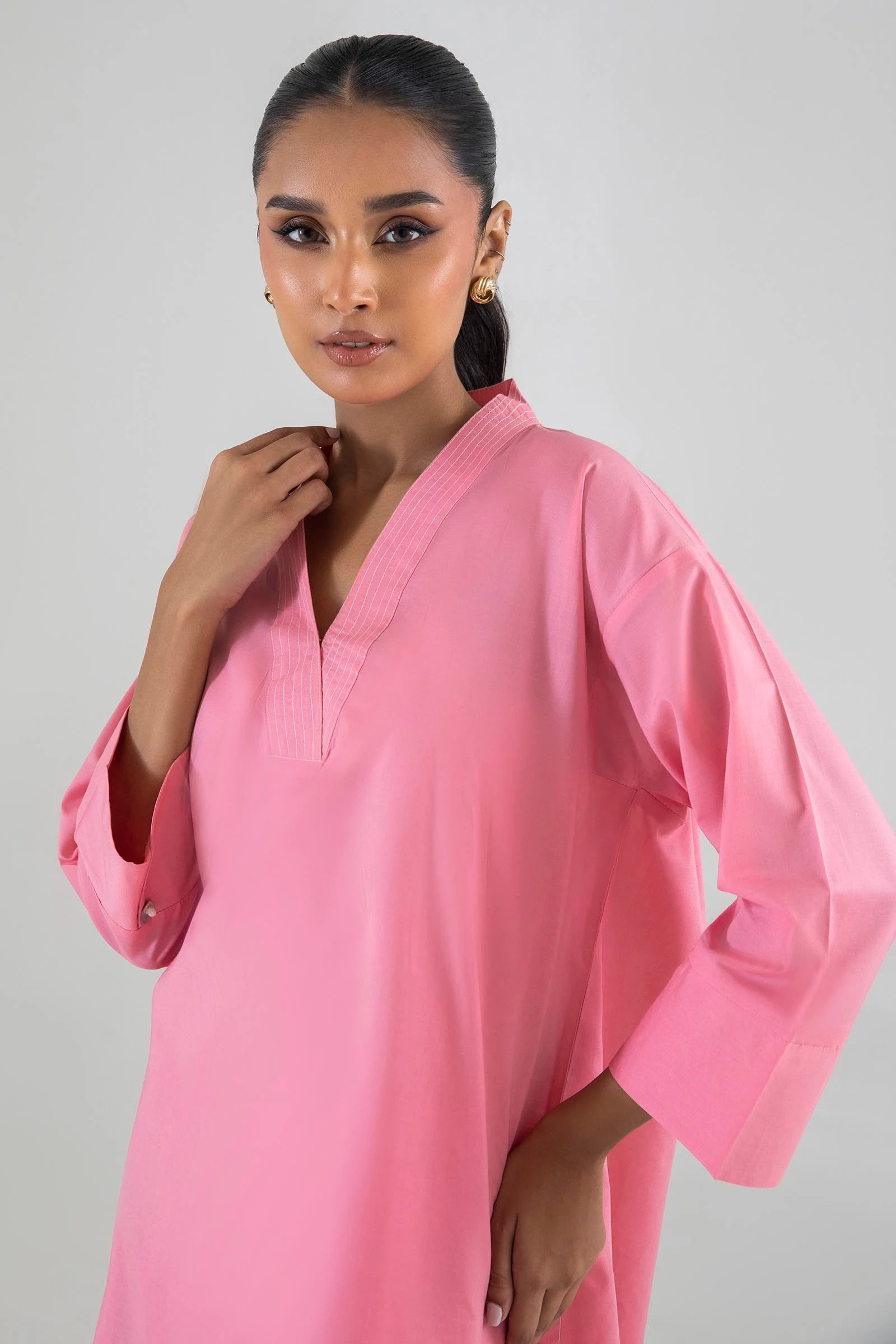Stitched Pink Lawn Shirt + Shalwar Main image