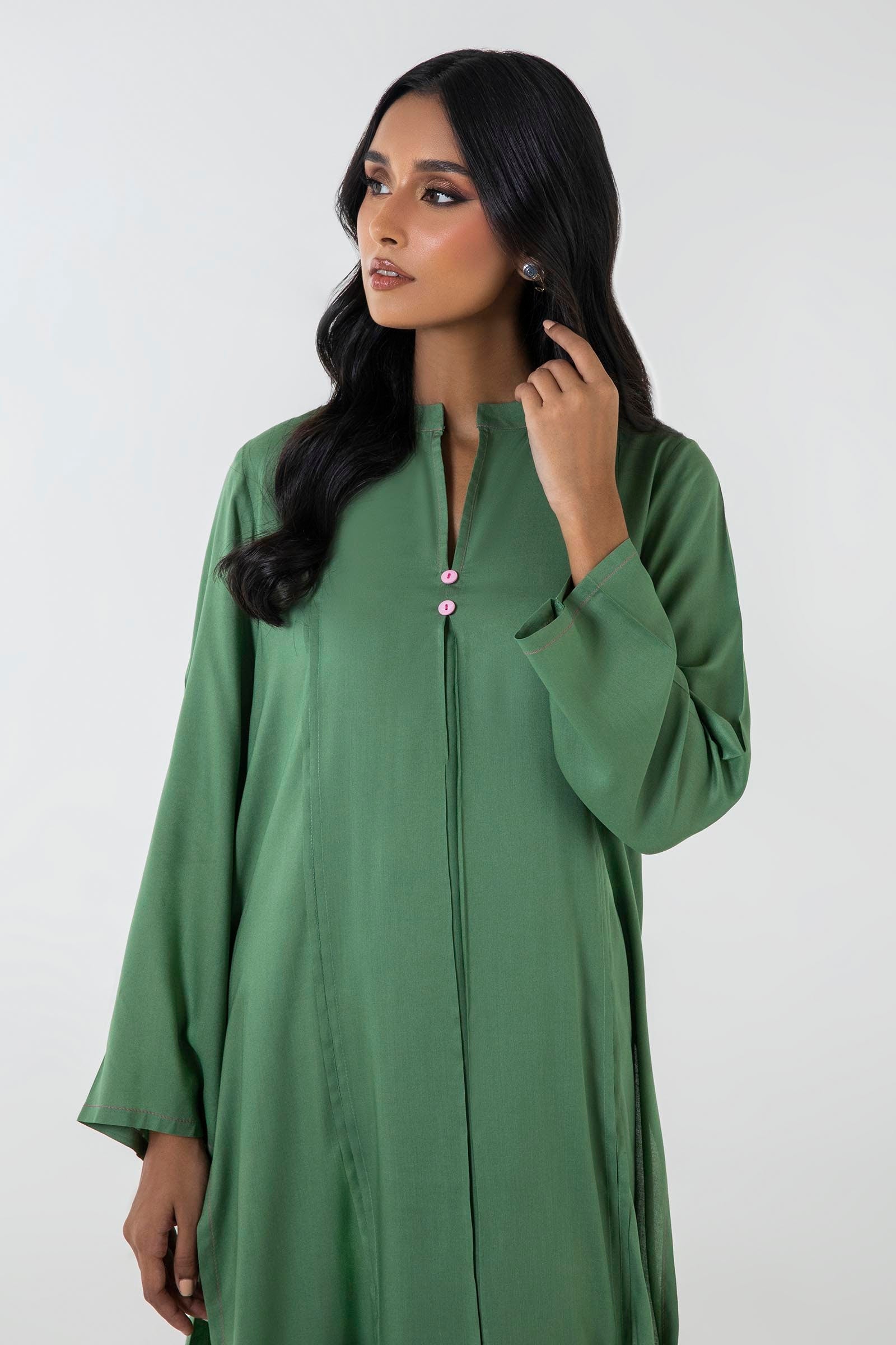 Stitched Green Linen Shirt + Culotte