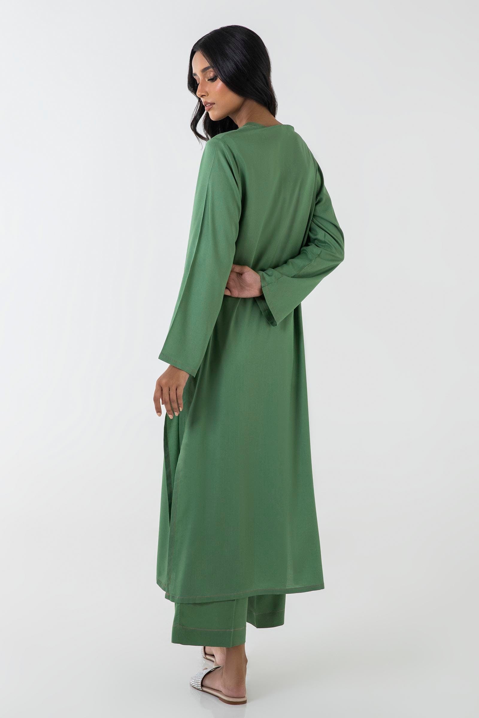 Stitched Green Linen Shirt + Culotte