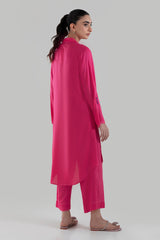 Stitched Pink Printed Shirt