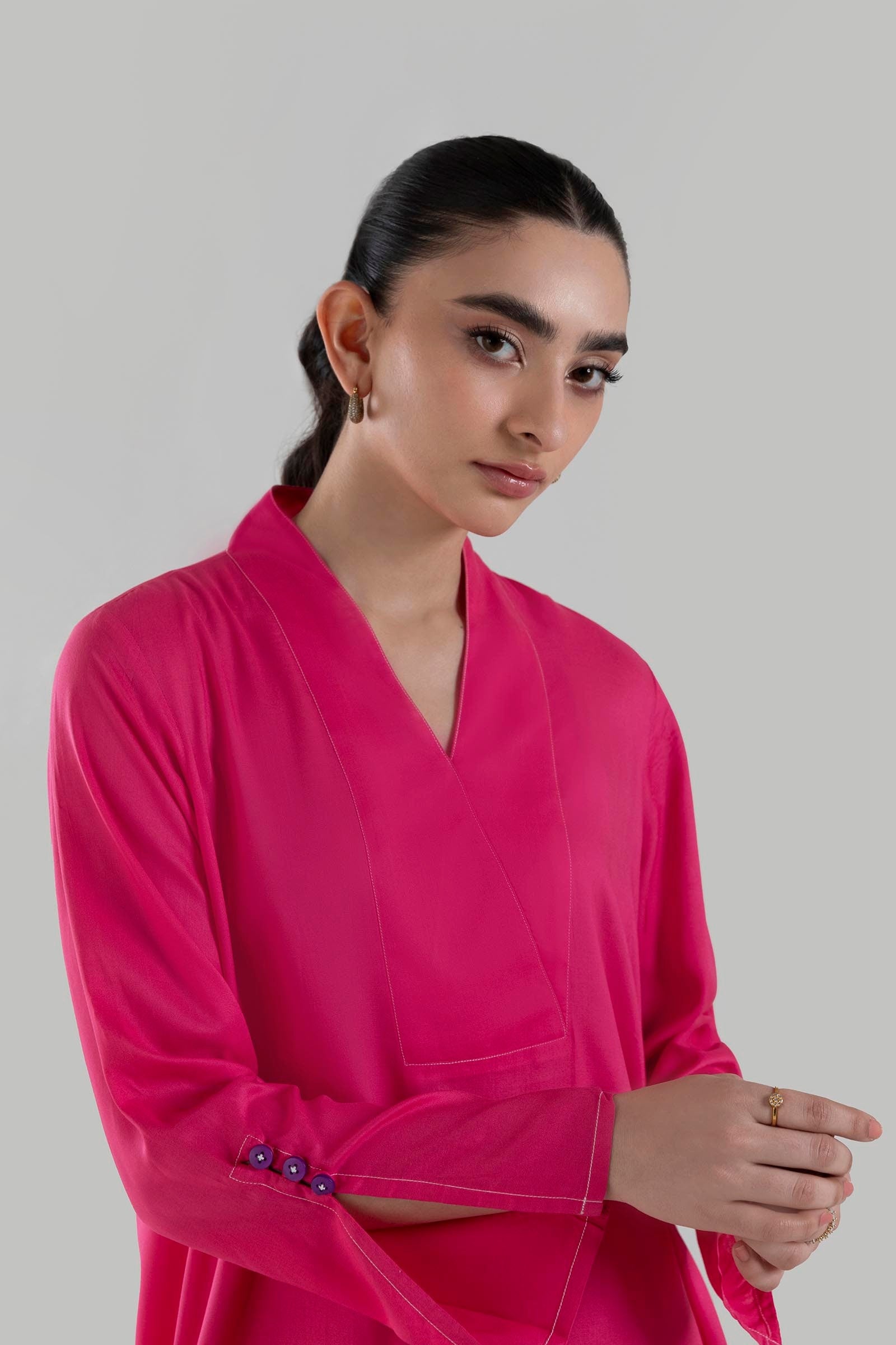 Stitched Pink Printed Shirt Secondary image