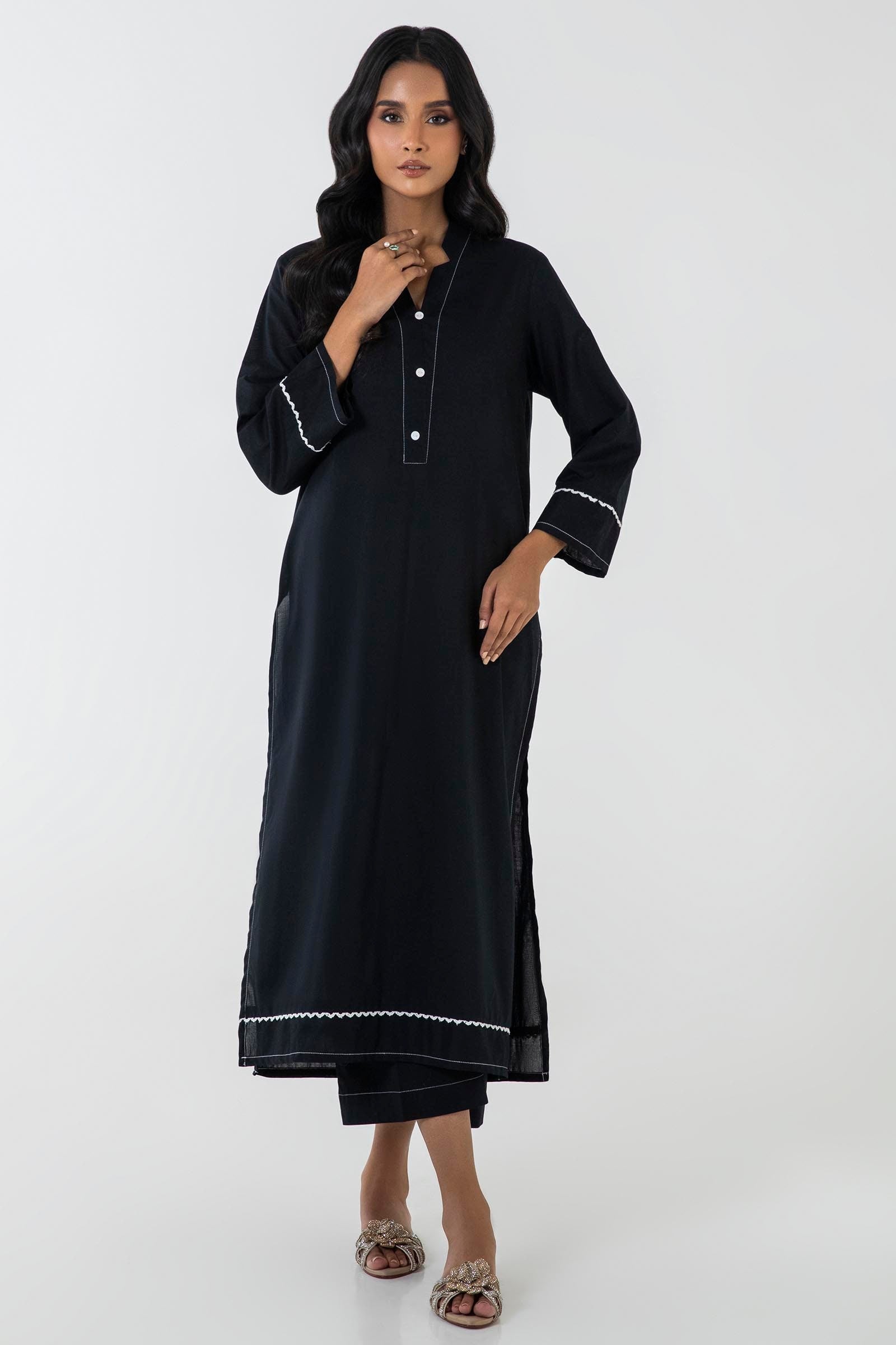 Stitched Black Printed Shirt + Shalwar Main image