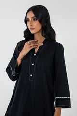 Stitched Black Printed Shirt + Shalwar