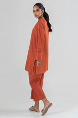 Stitched Rust Lawn Shirt + Culotte
