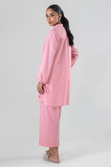 Stitched Pink Printed Shirt + Culotte