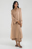 Stitched Light Brown Printed Shirt