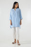 Stitched Sky Blue Printed Shirt