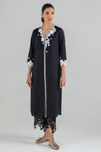 Stitched Black Embroidered Shirt