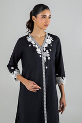 Stitched Black Embroidered Shirt