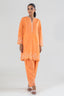 Stitched Orange Embroidered Shirt + Shalwar