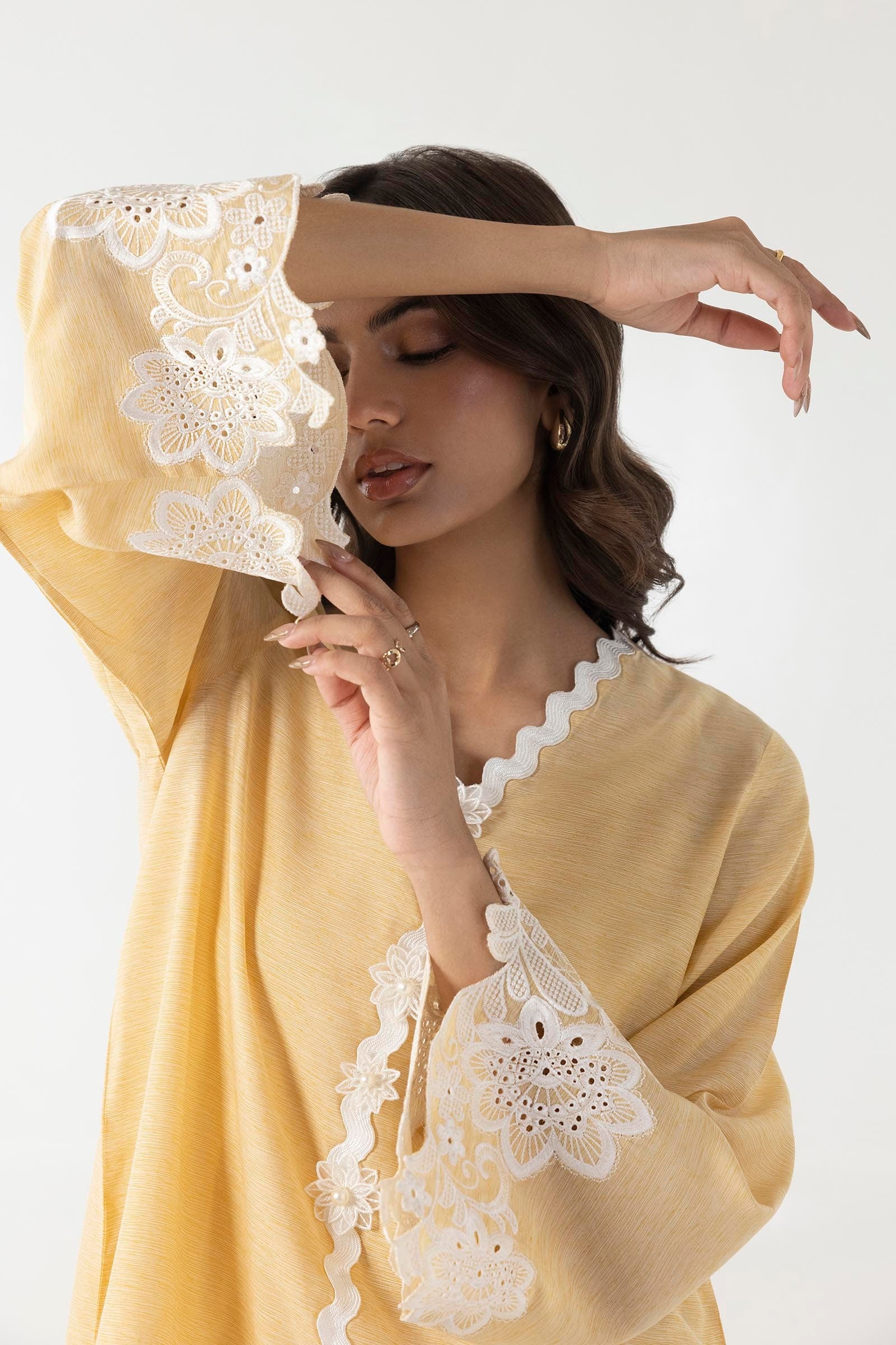Stitched Yellow Embroidered Shirt Secondary image