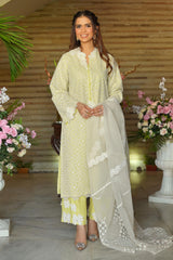 Stitched Light Yellow Embroidered Shirt